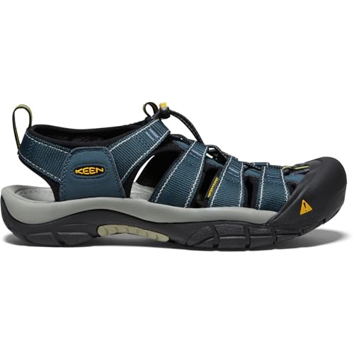 KEEN men's Newport H2 Closed Toe Water Sandals, Navy/Medium Grey, 12