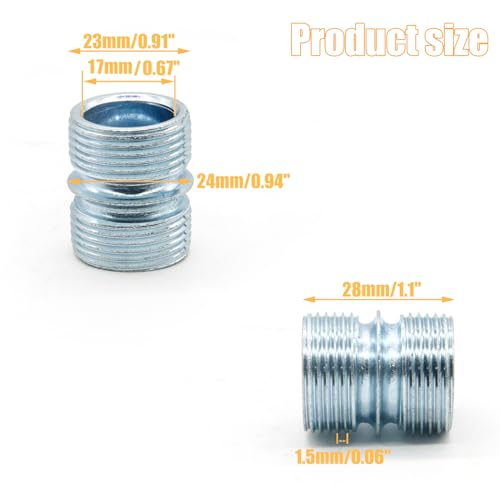Metal Shelf Pole Connectors, Coarse Thread, 1Inch Diameter