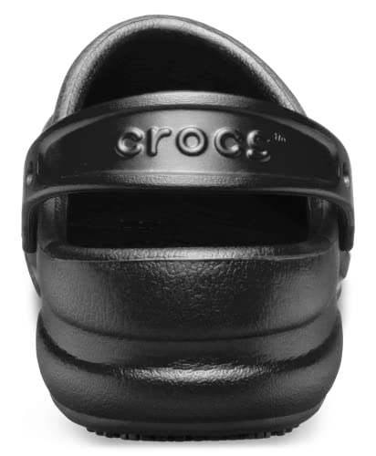 Crocs Unisex-Adult Bistro Clogs, Slip Resistant Work Shoes, Black, 10 Men/12 Women