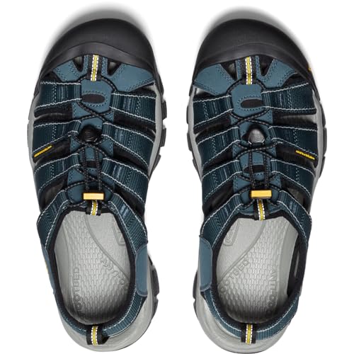 KEEN men's Newport H2 Closed Toe Water Sandals, Navy/Medium Grey, 12