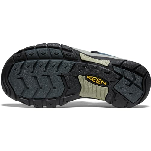 KEEN men's Newport H2 Closed Toe Water Sandals, Navy/Medium Grey, 12