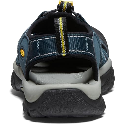 KEEN men's Newport H2 Closed Toe Water Sandals, Navy/Medium Grey, 12