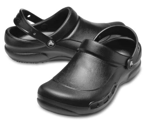 Crocs Unisex-Adult Bistro Clogs, Slip Resistant Work Shoes, Black, 10 Men/12 Women