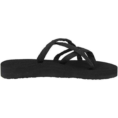 Teva womens Olowahu Sandal, Black on Black, 8 US