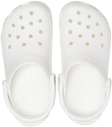 Crocs Unisex-Adult Classic Clogs (Best Sellers), White, 9 Men/11 Women