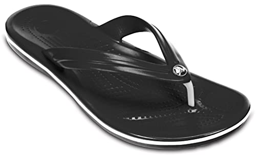 Crocs Unisex Crocband Flip Flops, Black, 6 Men/8 Women