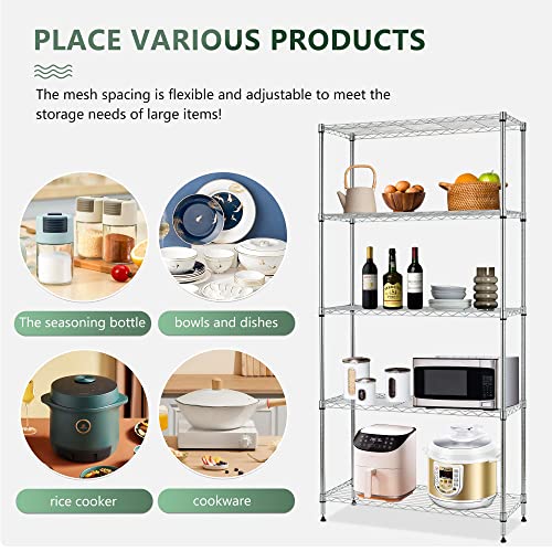 Heavy Duty 5-Tier Wire Shelving Unit for Garage
