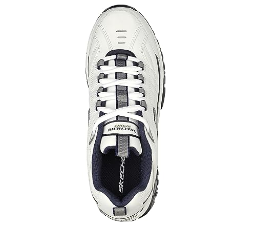 Skechers Men's Energy Afterburn Lace-Up Sneaker, White/Navy, 11