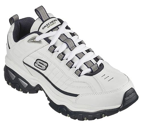 Skechers Men's Energy Afterburn Lace-Up Sneaker, White/Navy, 11