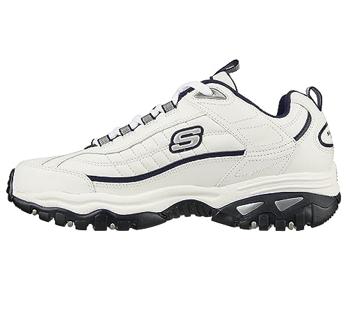 Skechers Men's Energy Afterburn Lace-Up Sneaker, White/Navy, 11