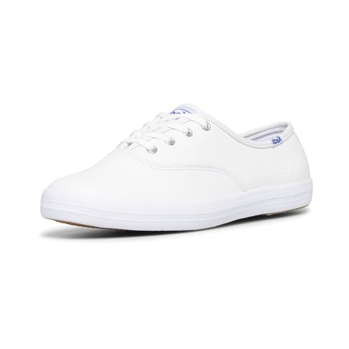 Keds Women's Champion Lace Up Sneaker, White Leather, 7.5
