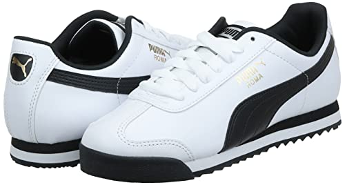 PUMA Men's ROMA BASIC Sneaker, white-black, 9