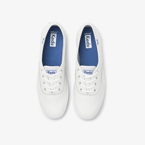 Keds Women's Champion Lace Up Sneaker, White Leather, 7.5