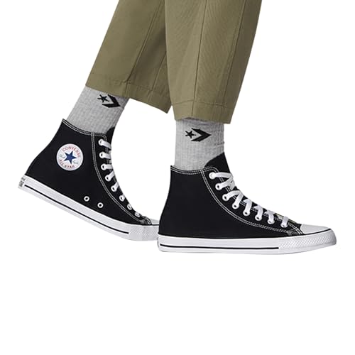 Converse Clothing & Apparel Chuck Taylor All Star Canvas High Top Sneaker, Black/White, 11 Women/9 Men