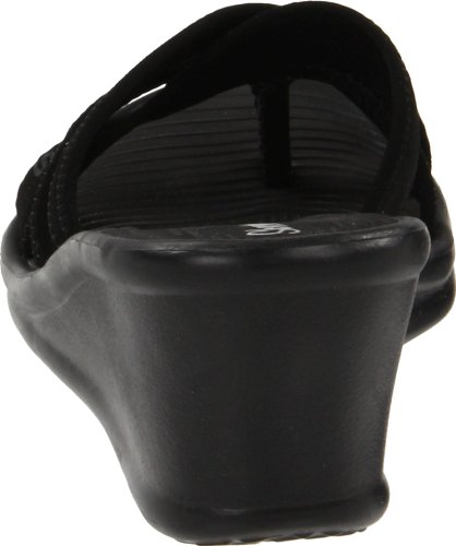 Skechers Cali Women's Rumblers-Beautiful People Wedge Sandal,Black,9 M US