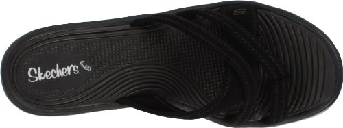 Skechers Cali Women's Rumblers-Beautiful People Wedge Sandal,Black,9 M US