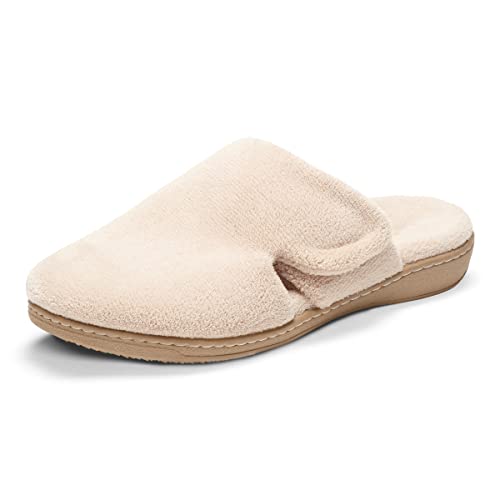 Vionic Women’s Gemma Mule Slipper - Comfortable Spa House Slippers That Include Three-Zone Comfort with Orthotic Insole Arch Support, Soft House Shoes for Ladies Tan 7 Medium US