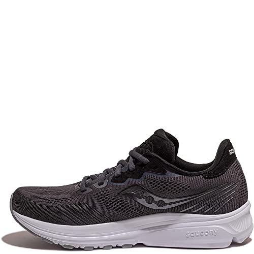 Saucony Women's Ride 14 Running Shoe, CHARCOAL/BLACK, 8 Medium