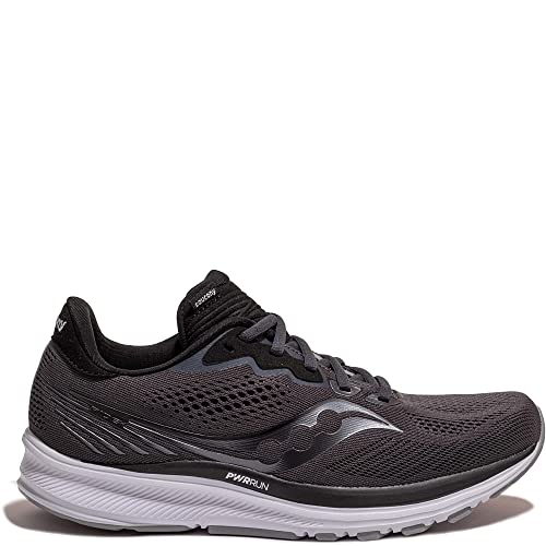 Saucony Women's Ride 14 Running Shoe, CHARCOAL/BLACK, 8 Medium