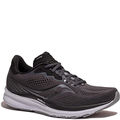 Saucony Women's Ride 14 Running Shoe, CHARCOAL/BLACK, 8 Medium