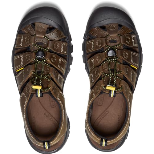 KEEN men's Newport Closed Toe Leather Sandals, 10, Bison