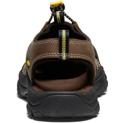 KEEN men's Newport Closed Toe Leather Sandals, 10, Bison