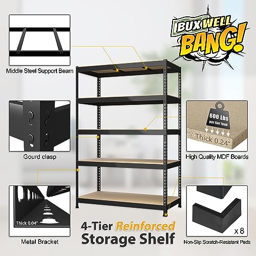 Adjustable Metal Garage Shelves - Heavy Duty Storage Unit