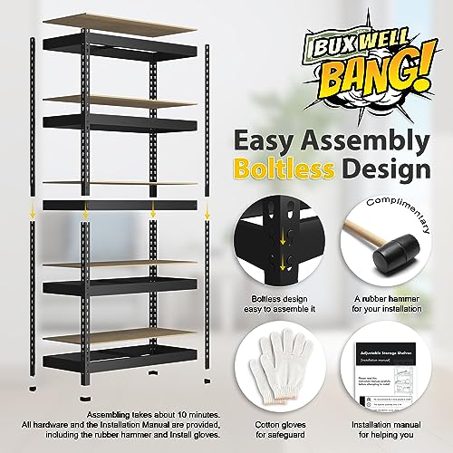Adjustable Metal Garage Shelves - Heavy Duty Storage Unit