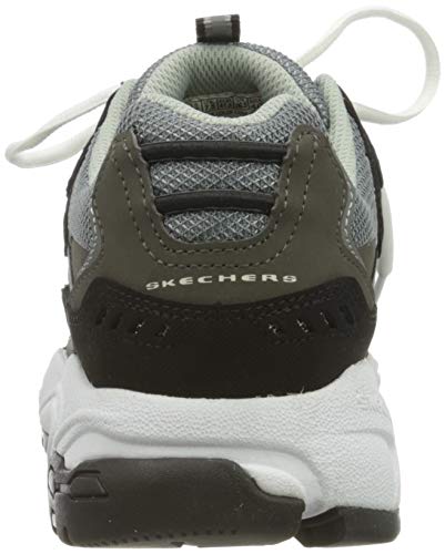 Skechers Men's Stamina-Nuovo lace up sneaker, Charcoal/Black, 9.5 M US