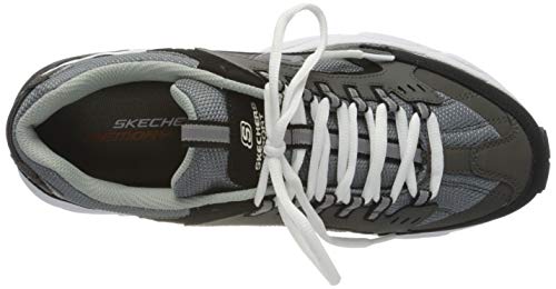 Skechers Men's Stamina-Nuovo lace up sneaker, Charcoal/Black, 9.5 M US