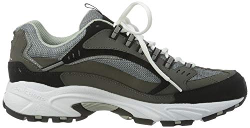 Skechers Men's Stamina-Nuovo lace up sneaker, Charcoal/Black, 9.5 M US