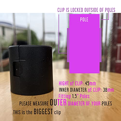 8 Pair Solid Plastic Shelf Pole Lock Clips