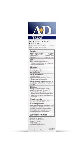 A+D Zinc Oxide Diaper Rash Cream - Soothes & Treats Diaper Rash - Zinc Oxide 10% Dimethicone 1% - Easy Spreading Diaper Rash Cream for Baby - Healing Skin Ointment for Red, Irritated Skin - 4oz