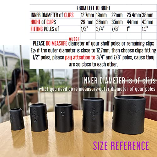 8 Pair Solid Plastic Shelf Pole Lock Clips