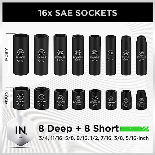 50-Piece 3/8" Drive Impact Socket Set with Ratchet