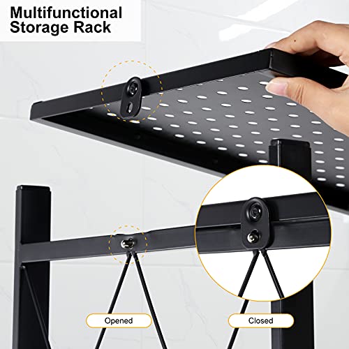 Foldable 5-Tier Metal Rack Shelving Unit for Garage