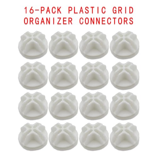 16-Pack Plastic Grid Organizer Connectors for Modular Closet