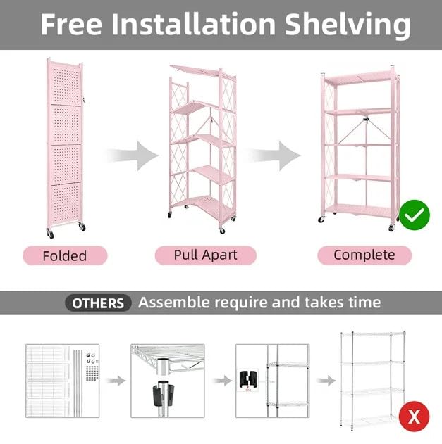 5-Tier Heavy Duty Metal Storage Shelving Unit, Portable