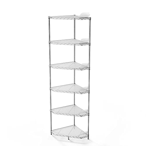 Chrome 6-Tier NSF Metal Corner Shelf Organizer