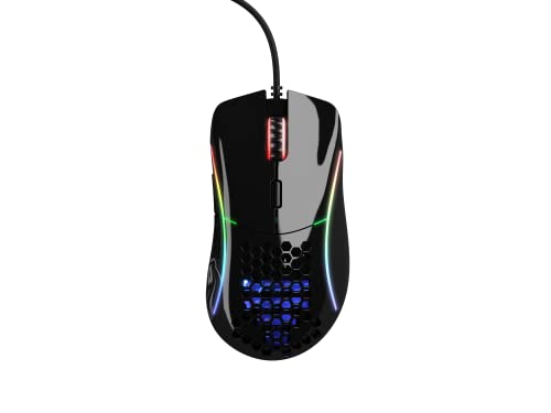 Glorious Gaming Model D Wired Gaming Mouse - 68g Superlight Honeycomb Design, RGB, Ergonomic, Pixart 3360 Sensor, Omron Switches, PTFE Feet, 6 Buttons - Glossy Black