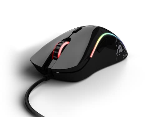 Glorious Gaming Model D Wired Gaming Mouse - 68g Superlight Honeycomb Design, RGB, Ergonomic, Pixart 3360 Sensor, Omron Switches, PTFE Feet, 6 Buttons - Glossy Black