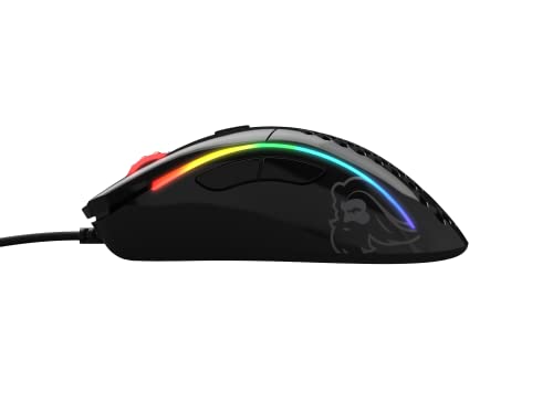 Glorious Gaming Model D Wired Gaming Mouse - 68g Superlight Honeycomb Design, RGB, Ergonomic, Pixart 3360 Sensor, Omron Switches, PTFE Feet, 6 Buttons - Glossy Black