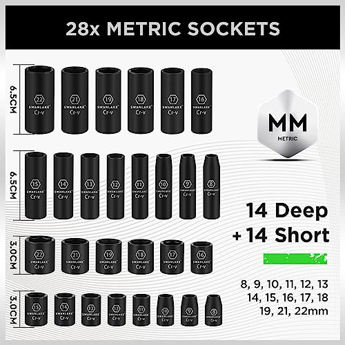 50-Piece 3/8" Drive Impact Socket Set with Ratchet