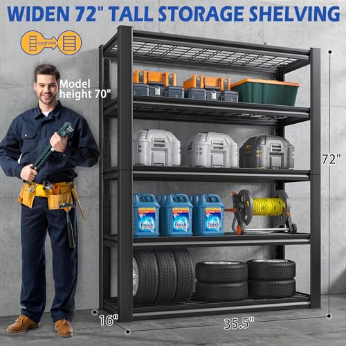 REIBII 72" Heavy Duty Garage Storage Shelves