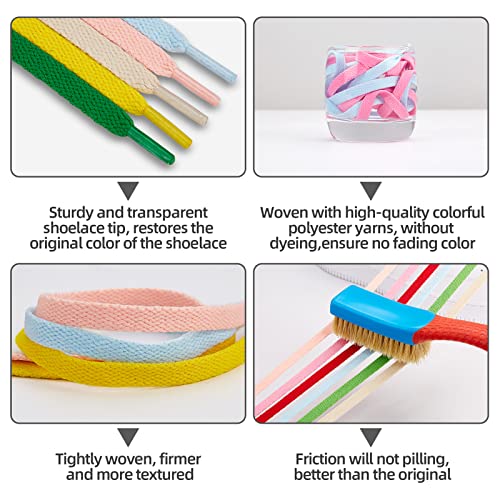 ZHENTOR 3 Pair Flat Shoe Laces for Sneakers, Shoelaces for Sneakers Athletic Running Shoes Boot Strings (D-white(3 pairs), 35 inches)