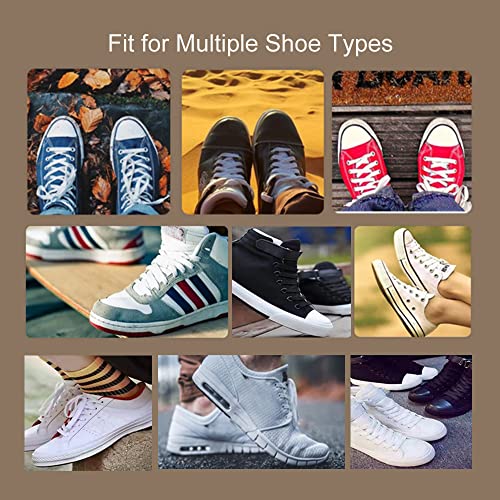 ZHENTOR 3 Pair Flat Shoe Laces for Sneakers, Shoelaces for Sneakers Athletic Running Shoes Boot Strings (D-white(3 pairs), 35 inches)