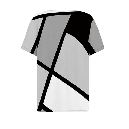 A Mazon Com, Summer Tops for Women 2024 Trendy Short Sleeve Dressy Casual Blouses Womans Tops Button V Neck Boho T-Shirts Plus Size Tunics Graphic Tees Shirts(D Light Gray,3X-Large)