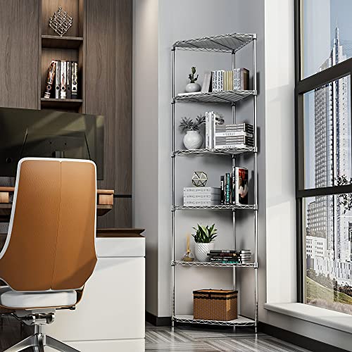 Chrome 6-Tier NSF Metal Corner Shelf Organizer