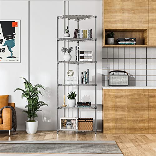 Chrome 6-Tier NSF Metal Corner Shelf Organizer