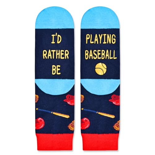 HAPPYPOP Cool Baseball Gifts For Kids Boys Girls, Gifts For Baseball Players Lovers, Preteen Tween Kids Girls Boys Baseball Socks Funny
